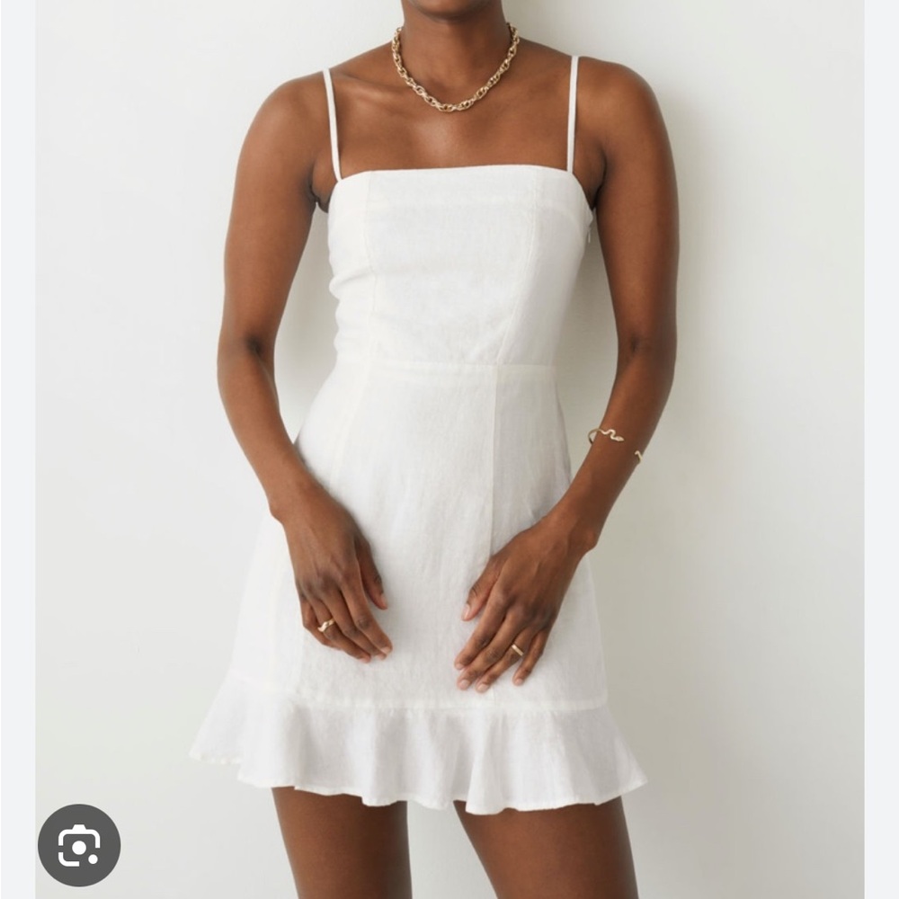 & Other Stories White Linen Sleeveless Dress